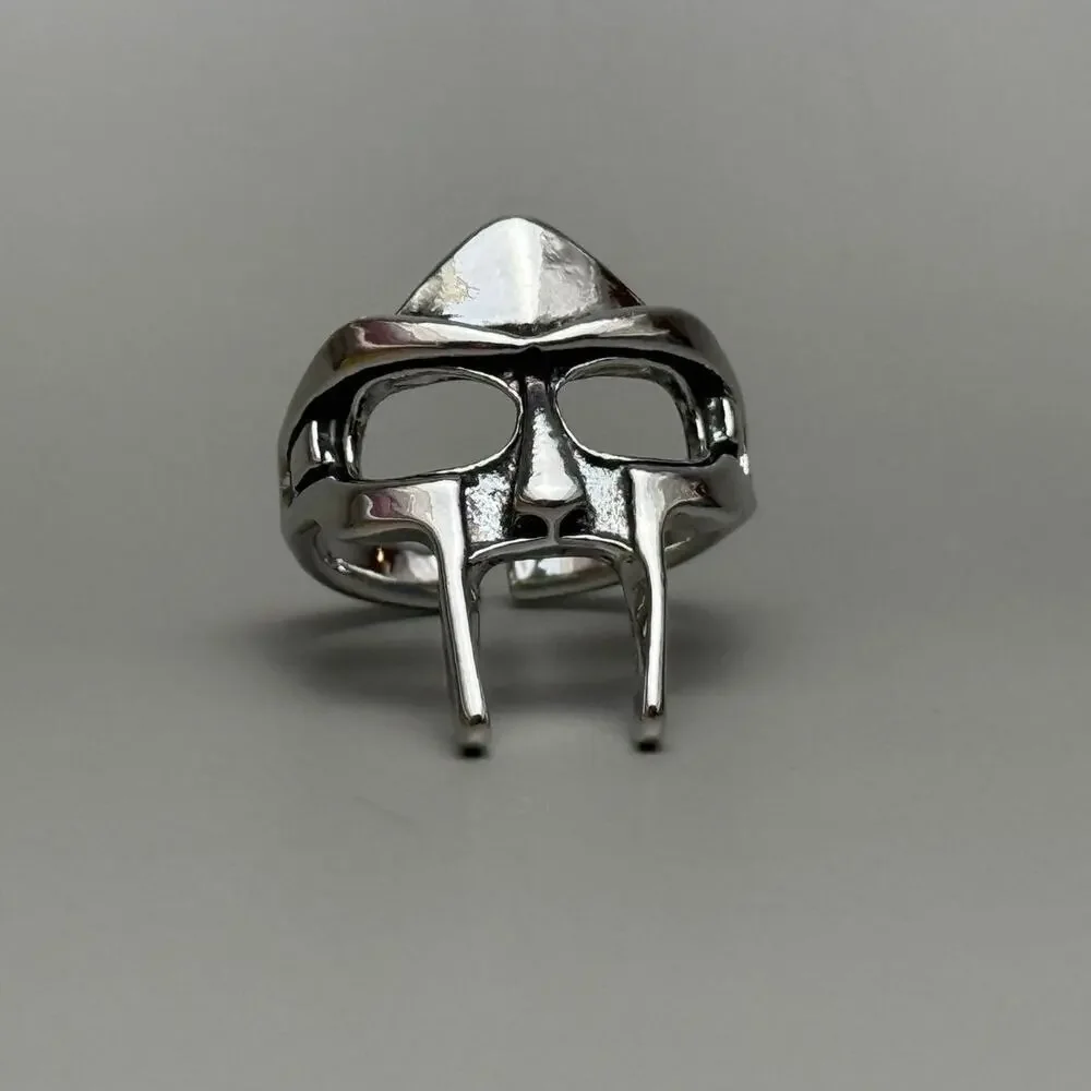 Y2K Vintage Silver MF Doom Mask Ring – Size 9, Unisex, Brand New